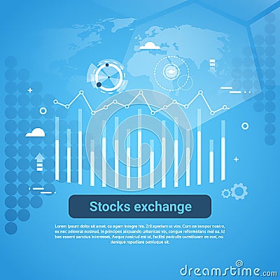 Stock Exchange Concept Business Web Banner With Copy Space Vector Illustration