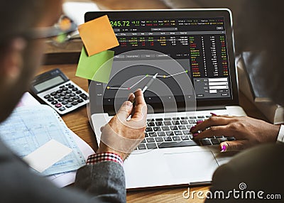 Stock Exchange Trading Forex Finance Graphic Concept Stock Photo