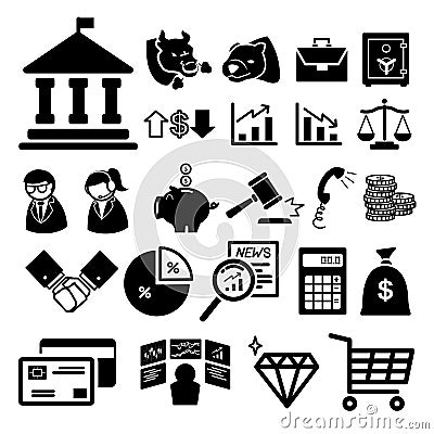 Stock financial icons set Vector Illustration