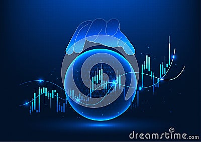 Stock graph technology that shows the value of companies on the stock market to allow investors to join in with the business and Vector Illustration