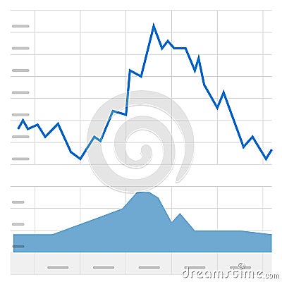 Stock graph vector illustration, concept of trading market charts, financial or economy stocks analytics or statistics Vector Illustration