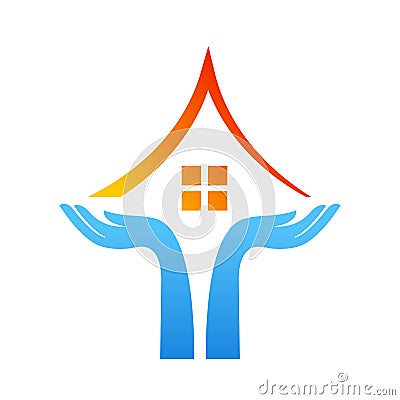 Protect Home symbol. Vector Illustration