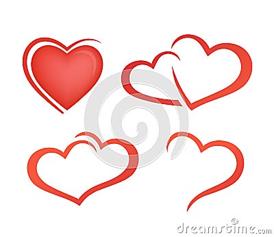 Abstract heart shape outline. Vector illustration. Vector Illustration