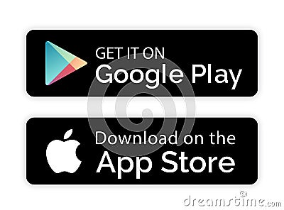 Google play app store icons. Vector Illustration