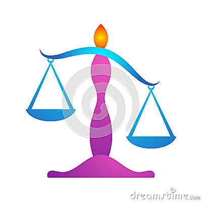 Law balance logo icon. Vector Illustration