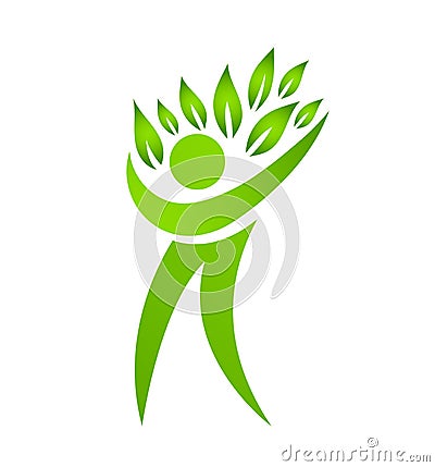 Green color Tree Logo silhouette. Vector Illustration