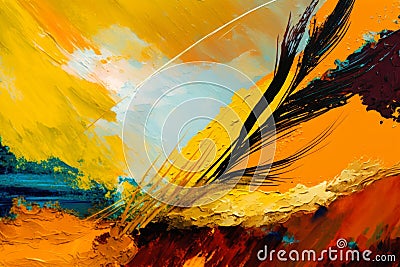 Vibrant Background with Abstract Brushstrokes Painted with a Hard Brush, Generative AI Cartoon Illustration