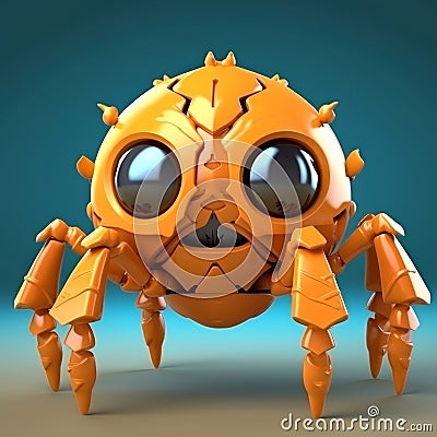 Single Cute and Fun Spider Character: Adorable Arachnid Illustration Generative AI Cartoon Illustration