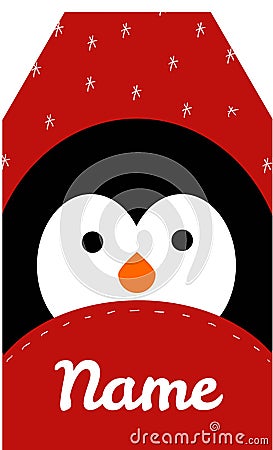Stock illustration of a Penguin, happy birthday card with pinguin Vector Illustration