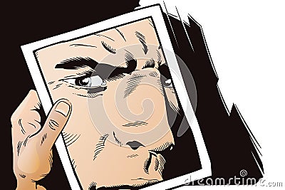 Portrait of confident macho. Stock illustration. Vector Illustration