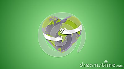 Earth Day concept with hands embracing the heart Stock Photo