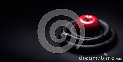 red apple. Adam and eve. Theology, mythology, philosophy. Creation, Eve's temptation, Biblical story, Genesis, Sinful act Stock Photo