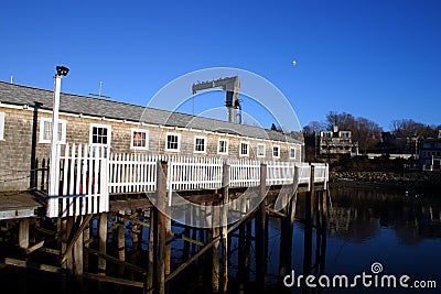 Stock image of the red fishermens' barn became known as Motif No 1 in Rockport, New England, USA Stock Photo
