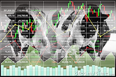 Stock index financial data of farm industry. Stock Photo