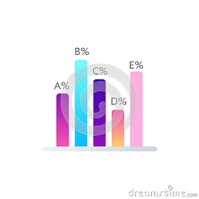 Stock index infochart isolated on white Vector Illustration