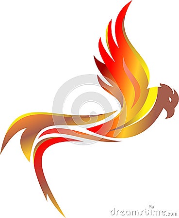 Stock logo flaming eagle bird flying Vector Illustration