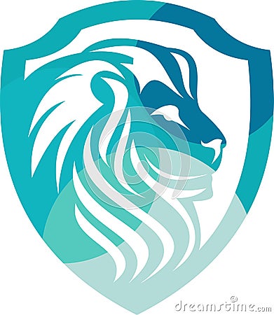 Stock logo lion protection colorful Vector Illustration