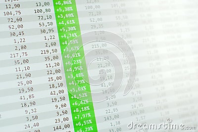 Stock market boom, skyrocketing prices. Financial gains, profit concept. Stock Photo