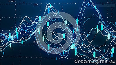 Stock market chart. Big Data. Business Graph. Investment graph. Abstract financial chart. 3D rendering Stock Photo