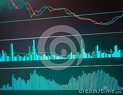 Stock market chart on computer display. Business analysis diagram Stock Photo