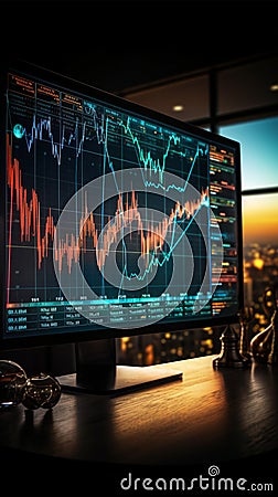 Stock market charts empower astute business decisions through visual trading insights Stock Photo
