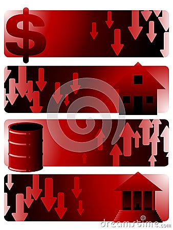 Stock Market Crisis banners 01 Vector Illustration