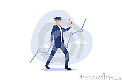 financial research professional or investment and economic forecast concept, smart businessman analyst Vector Illustration