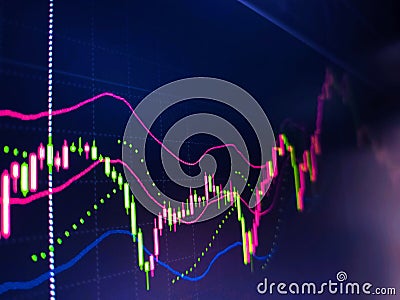 Stock market on digital tablet screen. Financial graphs analysis Stock market reports. Stock market data on LED display. Stock Stock Photo