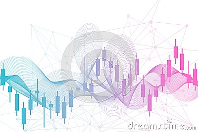 Stock market or forex trading graph. Chart in financial market vector illustration Abstract finance background Vector Illustration