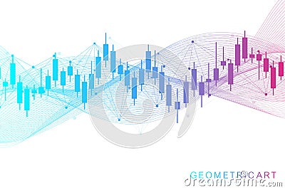 Stock market or forex trading graph. Chart in financial market vector illustration Abstract finance background. Vector Illustration