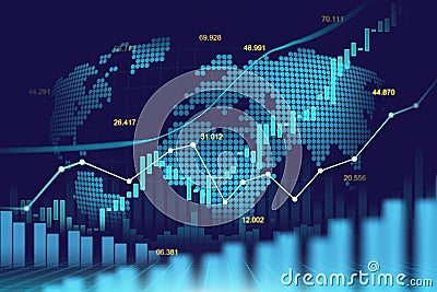 Stock market or forex trading graph in futuristic concept Stock Photo