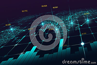 Stock market or forex trading graph in futuristic concept Stock Photo