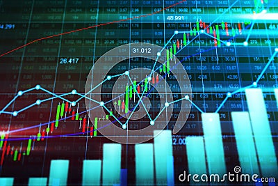 Stock market or forex trading graph in graphic concept Stock Photo