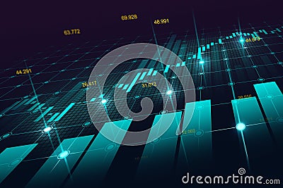 Stock market or forex trading graph in graphic concept Stock Photo