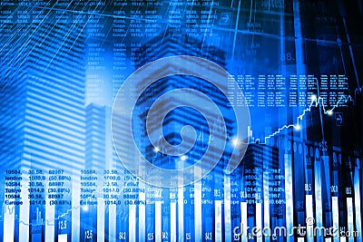 Stock market graph analysis Cartoon Illustration