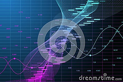 Stock market graph or forex trading chart for business and financial concepts. Stock market data. Bullish point, Trend Vector Illustration