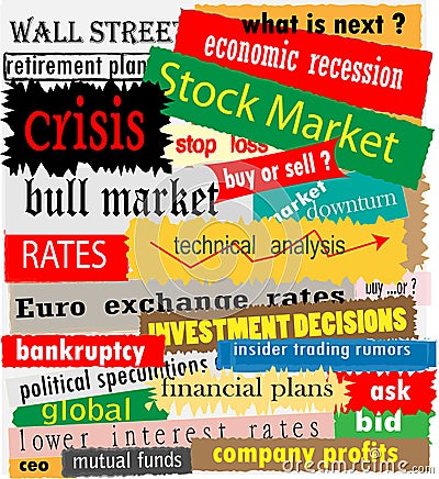 Stock market headlines Stock Photo