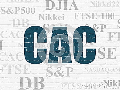 Stock market indexes concept: CAC on wall background Stock Photo