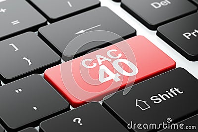 Stock market indexes concept: CAC 40 on computer keyboard background Stock Photo