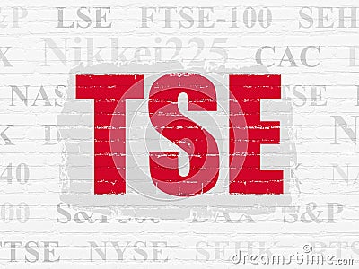 Stock market indexes concept: TSE on wall background Stock Photo