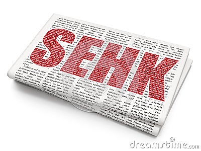 Stock market indexes concept: SEHK on Newspaper background Stock Photo