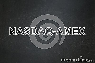 Stock market indexes concept: NASDAQ-AMEX on chalkboard background Editorial Stock Photo