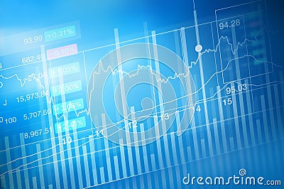 Stock market investment trading, candle stick graph chart, trend of graph, Bullish point, Bearish point Stock Photo