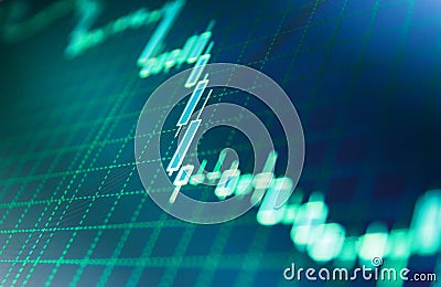 Stock market quotes on display. Bitcoin price watch. Background stock chart. Stock Photo