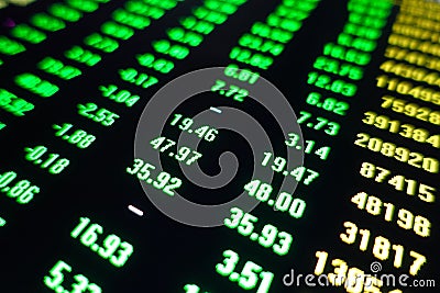 Stock market trading price green screen Stock Photo