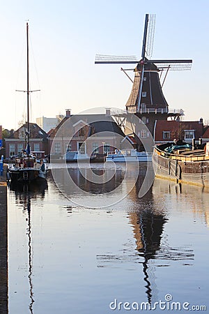 Stock mill The Vlijt in Meppel, Holland Stock Photo