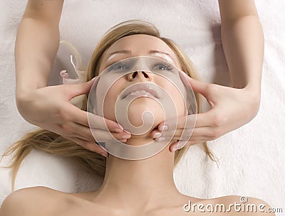 Stock photo attractive lady getting spa treatment Stock Photo