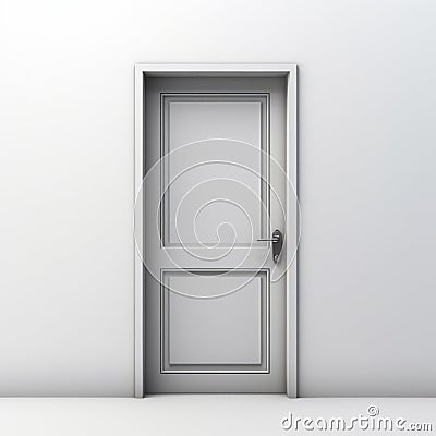 Realistic Metal Door On White Background Stock Photo