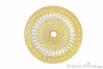 Stock Photo:golden Thammachak wheel was symbol of Buddhism Stock Photo