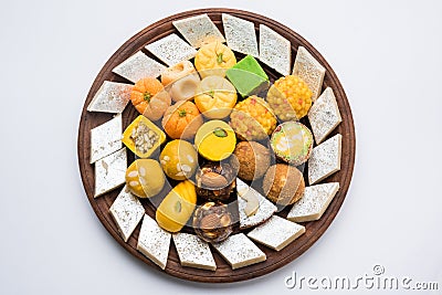 Indian sweets for diwali festival or wedding, selective focus Stock Photo
